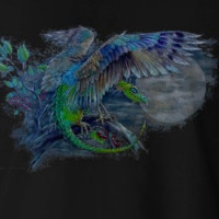 Green Bird Dragon (dark design) T-shirt