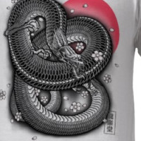 japanese dragon with the sun tattoo T-shirt T-shirt